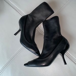 BOTTEGA VENETA Leather Sock Booties Heels 38
